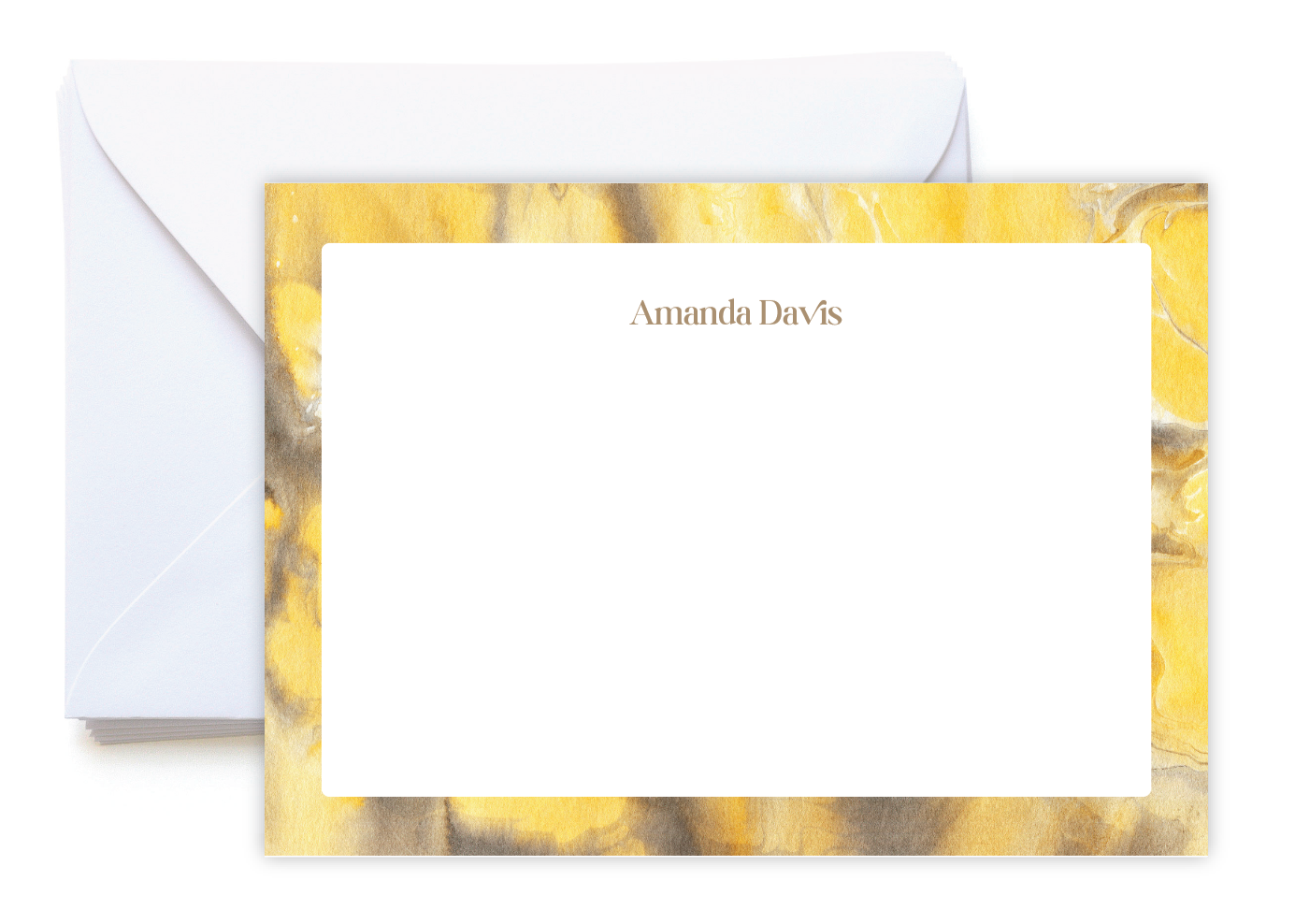 Golden Hour Marbled Personalized Stationery Notecard Set image 0
