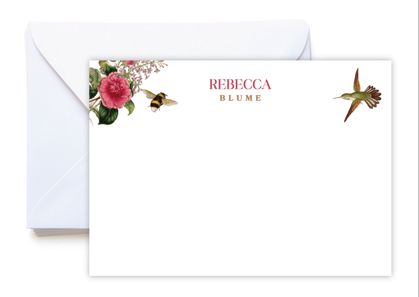 Flora and Wing Personalized Stationery Notecard Set image 0