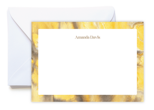 Golden Hour Marbled Personalized Stationery Notecard Set image 0